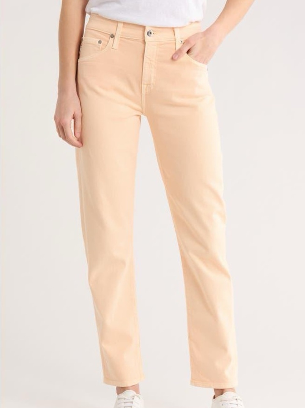 New AG The Ex Boyfriend Slouchy Ankle Slim Jeans Size 28 In Shade Mellow Peach